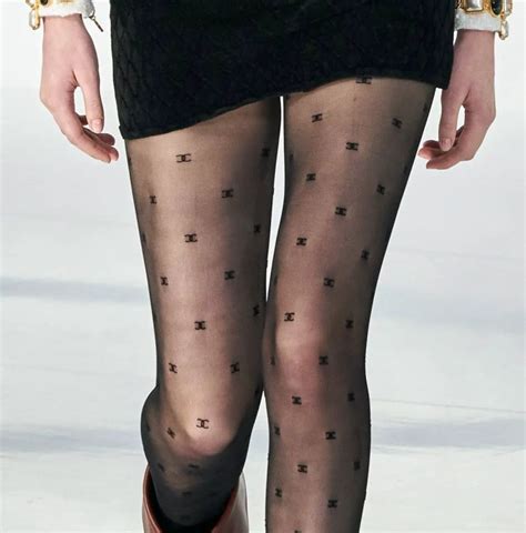 chanel logo black tights|Chanel tights price.